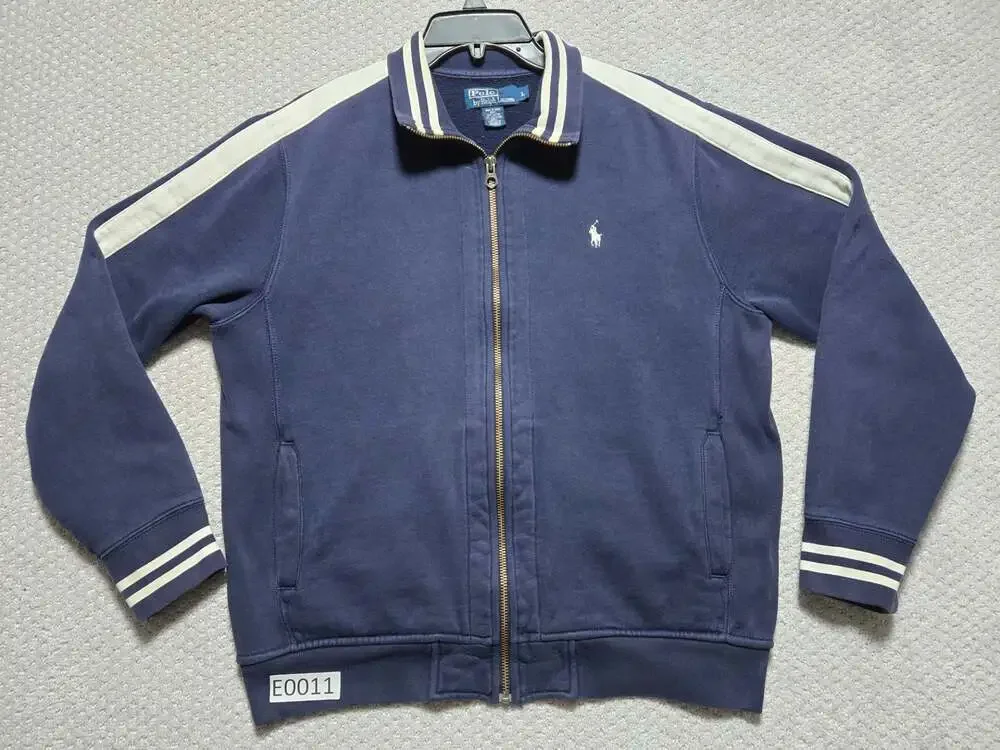 Polo Ralph Lauren Full-zip Track Jacket / Sweatshirt Navy Blue w/ White Stripes